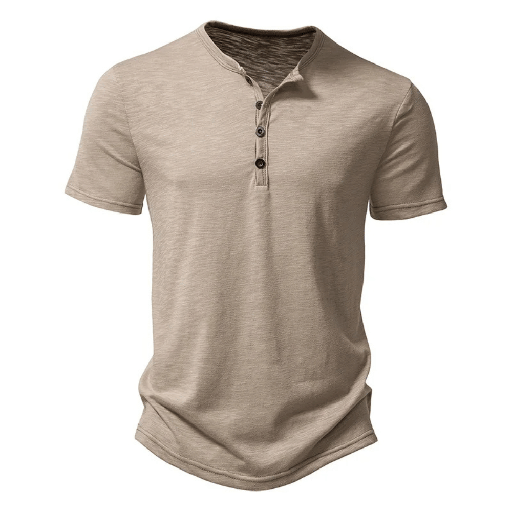 Camisa Masculina de Botão Henley.