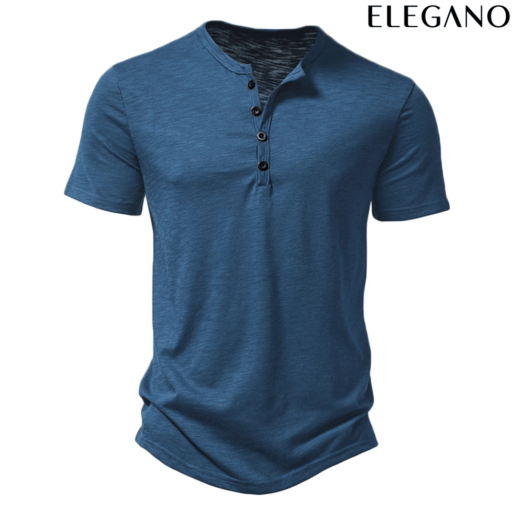 Camisa Masculina de Botão Henley.
