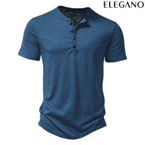 Camisa Masculina de Botão Henley.